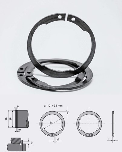 Borgring Borgveer Seegerring Circlip AV 22 Verenstaal Dikte 1.2mm / 22x1.2mm