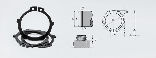 Borgring Borgveer Seegerring Circlip AK 16 DIN 983 Verenstaal Dikte 1mm